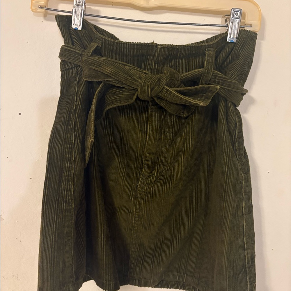 Rewash Olive Corduroy Mini Skirt